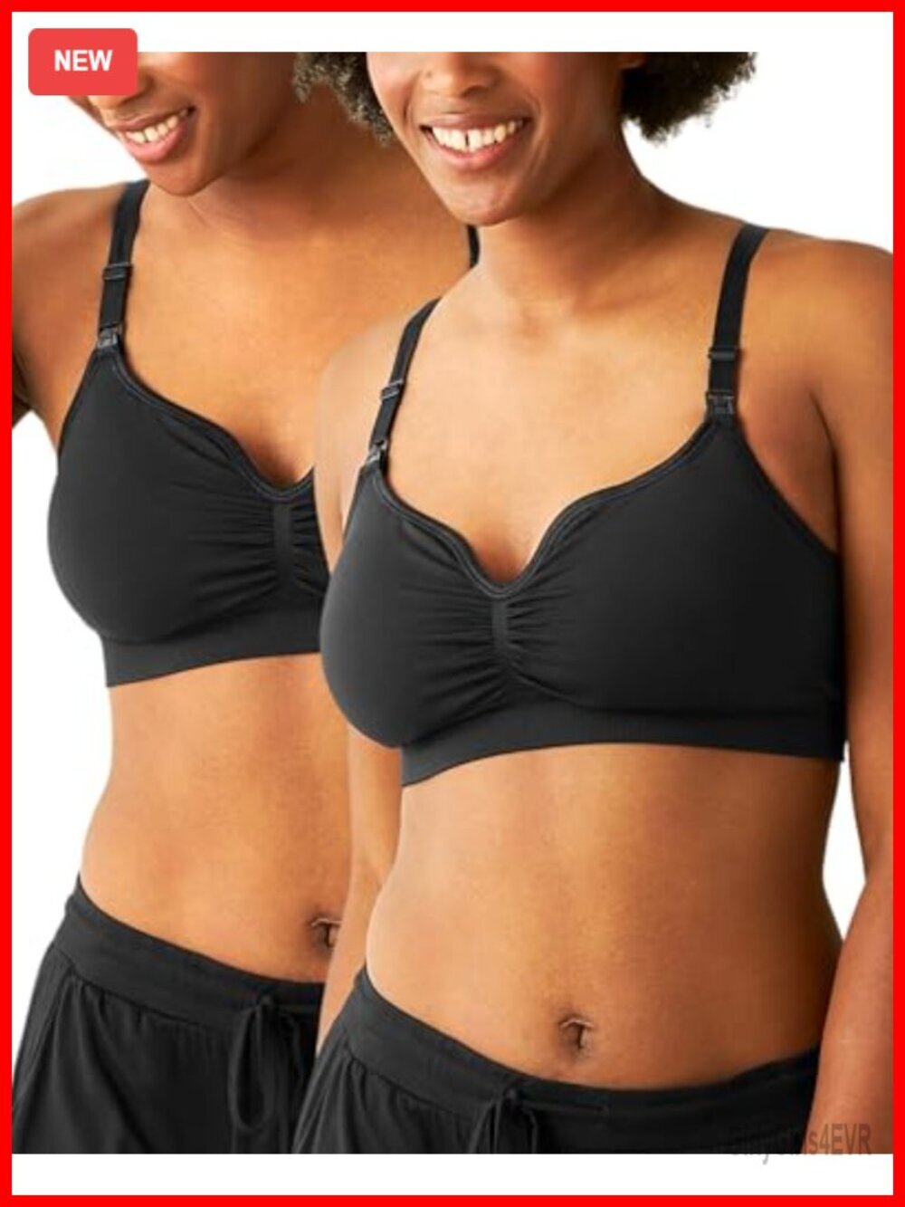 Seamless Sweetheart Bralette Nursing Bra Easy Clip Adjustable Straps 2 Pack